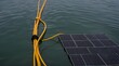 The main power cable installed with flexible cable conduit to Floating Solar PV System .Generative AI