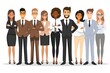 © ASDF - cartoon image of a group of smiling business people in white background