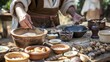 A historical reenactment of ancient cooking methods, offering a glimpse into culinary history and traditions.