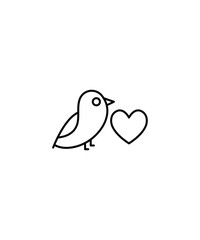 Poster - love bird icon, vector best line icon.