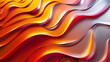 Captivating wavy metallic 3D background, with a fiery red and orange gradient that mimics the vibrant colors of a sunset