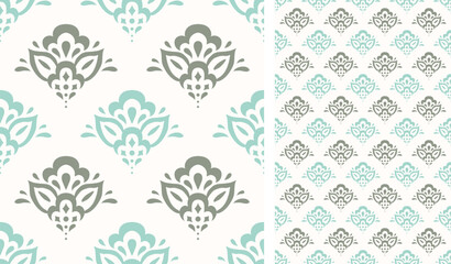 Wall Mural - Cute scandinavian style ethnic seamless pattern. Hugge and calm hand drawn design. Moroccan tile. Mexican Spanish Talavera. Endless swatch with arabesque.