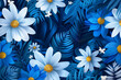 Sommer blauer Hintergrund mit Blumen