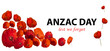 The remembrance poppy .isolated. Poppy flower with text anzac. Decorative flower for Anzac Day in New Zealand, Australia, Canada and Great Britain
