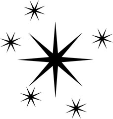 Wall Mural - Star icon vector. Twinkling star illustration sign. Sparkles symbol. Shining burst logo.