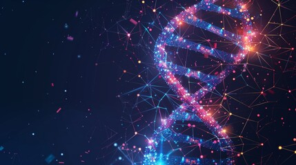 Poster - An abstract vector background showcasing futuristic DNA technology elements