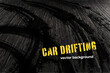 Dark grungy background with abstract tire tracks