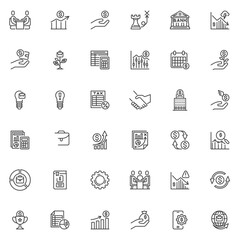 Aufkleber - business and finance line icons set