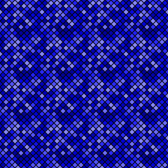 Poster - Geometrical seamless square pattern background - blue vector graphic design from diagonal squares