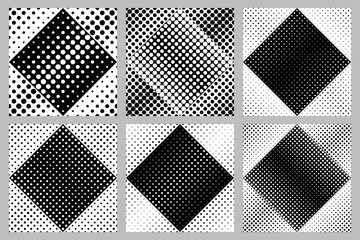 Poster - Geometrical seamless dot pattern background set -  abstract vector illustration from dots