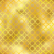 Oriental style seamless pattern. Vector foil gold ornament on golden background. Islamic traditional texture for backgrounds, wallpapers, textile patterns, decoration