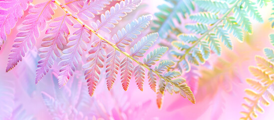 Poster - Leaf skeleton illustration. Abstract background rengen amazing nature lines. Pink banner