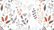 Abstract seamless pattern with hand drawn floral eleme