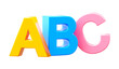 PNG abc 3d alphabet basic font isolated on white transparent background with english word for education concept graphic element.
