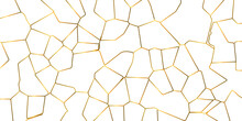 Golden Gradient Strokes On White Background Crystalized Vector Broken Glass Texture