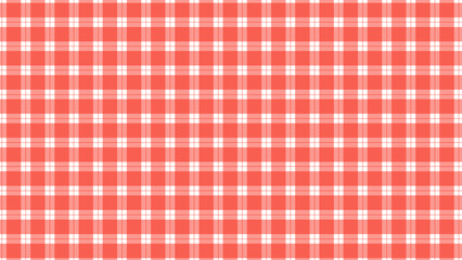 Poster - White and red plaid pattern classic background