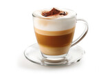 Cup of cappuccino on a white background. Coffee. Background image. Created with Generative AI technology.