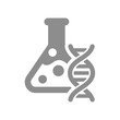 Test tube and dna, biotechnology vector icon. Bioengineering, medical research symbol.