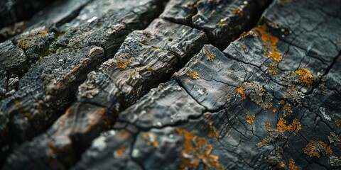 Poster - Close-up textured bark design, in earthy brown and green hues