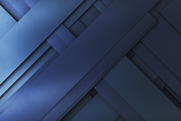 Aufkleber - Creative dark blue linear background. Landing page concept. 3D Rendering.