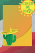Cinco de Mayo fiesta party vector banner of Mexican holiday. Mexico sombrero hat and cactuses