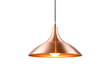 Hanging Copper Colored Light Fixture. On a White or Clear Surface PNG Transparent Background.