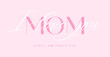 Mother's Day card with 'I love you Mom' text on pink background