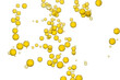 A stream of yellow bubbles