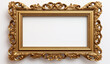 Golden rectangle frame for photo or painting in antique vintage style