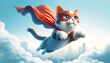 cat on the sky background