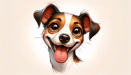 Wall Mural - Adorable Jack Russell Terrier with brown markings in a cute studio portrait