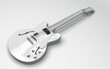 © Daronk - 3D Rendering, Close up white electric guitar isolated white background.