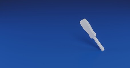 Poster - Isolated realistic white screwdriver symbol with shadow. Located on the right side of the scene. 3d illustration on transparent background