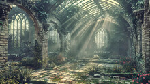 Abandoned Building Overgrown With Ivy, Hauntingly Beautiful Decay, Nature Reclaiming Space