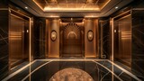 Fototapeta  - Luxurious Art Deco Elevator Interior Design