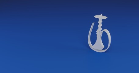 Poster - Isolated realistic white hookah symbol with shadow. Located on the right side of the scene. 3d illustration on transparent background