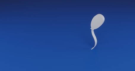 Poster - Isolated realistic white balloon symbol with shadow. Located on the right side of the scene. 3d illustration on transparent background