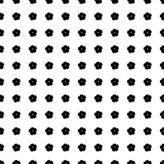 Poster - Square seamless background pattern from geometric shapes. The pattern is evenly filled with big black geraniums. Vector illustration on white background
