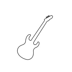 Poster - A large black outline guitar symbol on the center. Illustration on transparent background