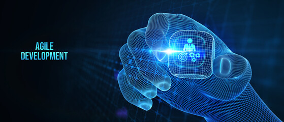 concept of agile software development. 3d illustration