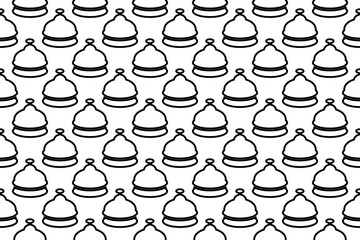 Poster - Seamless pattern completely filled with outlines of reception bell symbols. Elements are evenly spaced. Illustration on transparent background