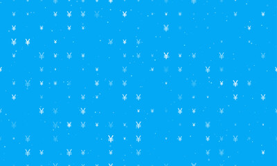Poster - seamless background pattern of evenly spaced white yuan symbols of different sizes and opacity. vect