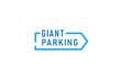 modern giant parking spot logo design vector template. elegant parking area symbol logo vector design background with line art, luxury and unique styles. 