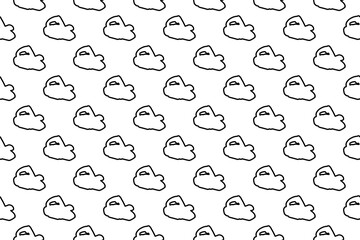 Poster - Seamless pattern completely filled with outlines of electric plane symbols. Elements are evenly spaced. Illustration on transparent background
