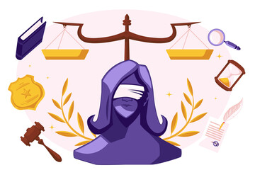 Sticker - Justice illustration in flat design