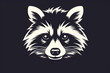 © Ali - A high-resolution black and white vector-style face of a raccoon isolated on a solid background.