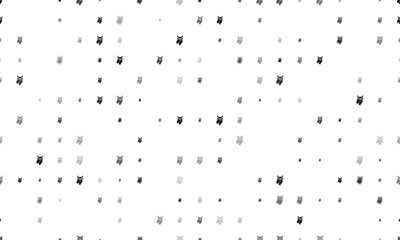 Poster - Seamless background pattern of evenly spaced black owl symbols of different sizes and opacity. Illustration on transparent background