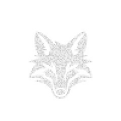 Poster - The fox's head symbol filled with black dots. Pointillism style. Vector illustration on white background
