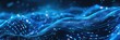 Blue glowing digital technology futuristic high tech wavy swirling pattern background
