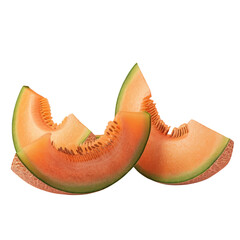 Wall Mural - Two melon pieces on Transparent Background